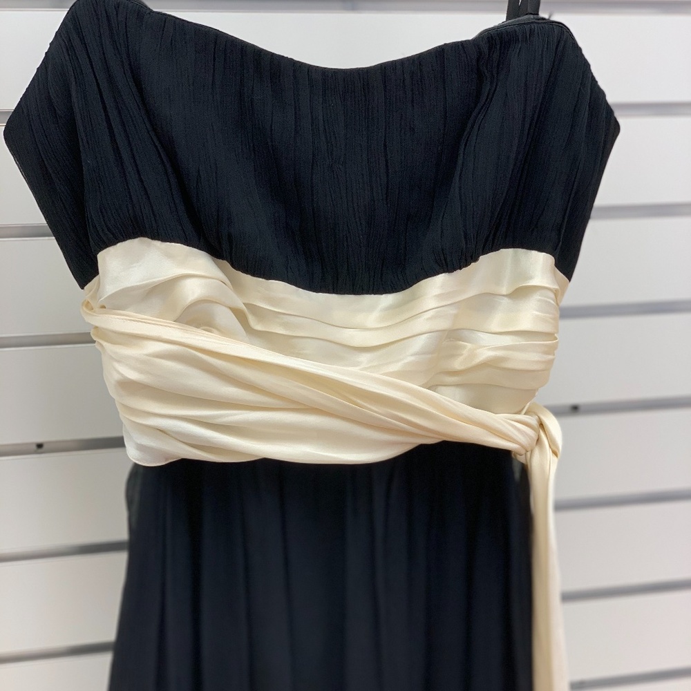 BCBG Silk Chiffon Gown with Silk Sash